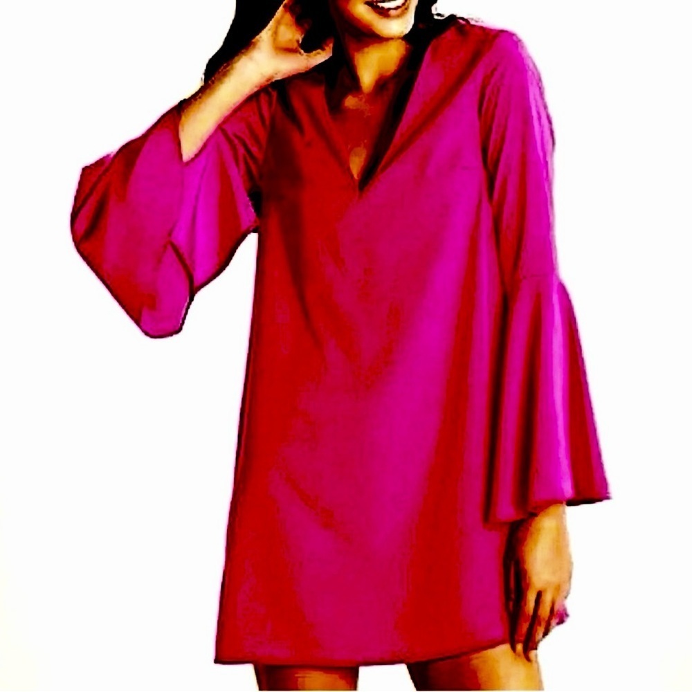 Felicity & Coco Vibrant Pink Bell Sleeve Dress